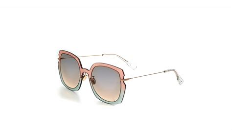 DiorAttitude1 Coral and Light Blue Shaded Square Sunglasses